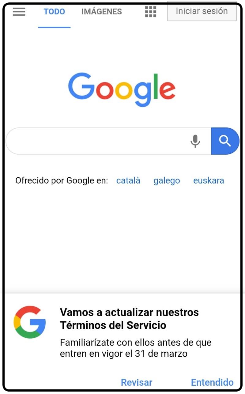 Términos de servicio de Google